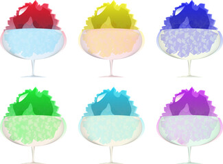 カラフルなかき氷セット