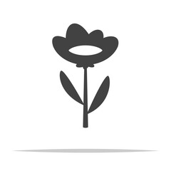 Single flower icon transparent vector isolated