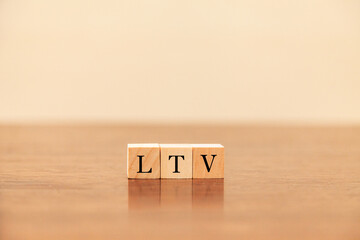 LTVの文字。ライフタイムバリュー。Life Time...