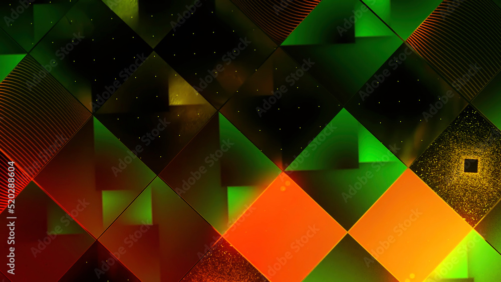 Poster abstract background with colorful mosaic with changing flat shapes, seamless loop. motion. moving su