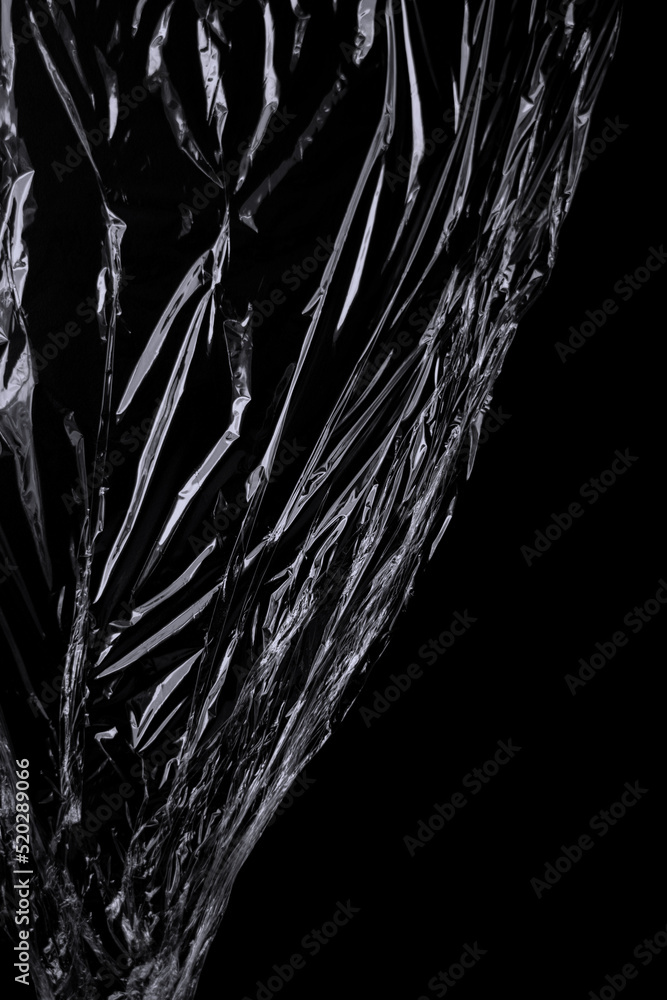 Aufkleber black transparent plastic wrap texture overlay background. realistic plastic for poster design and p