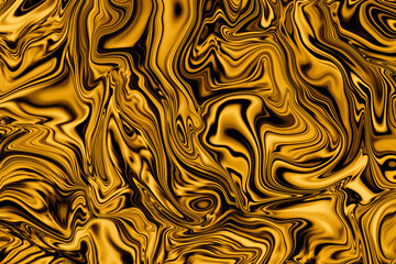 Liquid chroma aluminum gold glossy luxury metallic abstract motion wave texture as decoration ornament and wallpaper