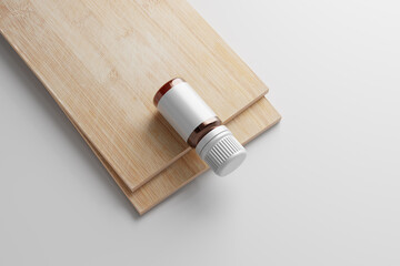 Glass Medicine or Cosmetic Bottle Mockup Scene