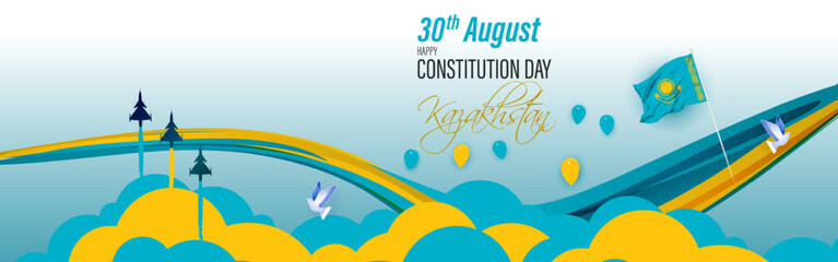 Fototapeta na wymiar Vector illustration for Kazakhstan Constitution Day