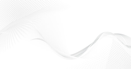 Abstract white lines connection wave with Futuristic technology digital hi tech concept. Vector illustration