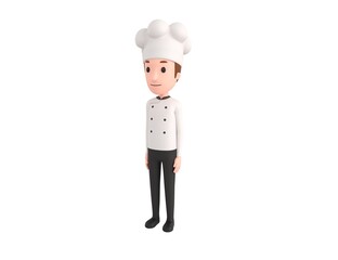 Chef character standing in 3d rendering.