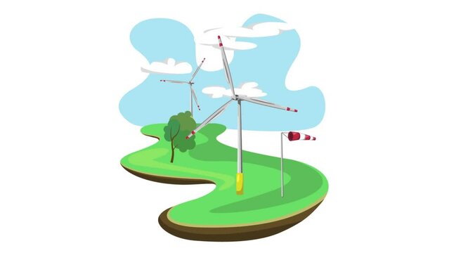 Wind power vector grafic animation green energy