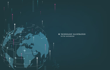 Innovation global technology concept.vector technology background