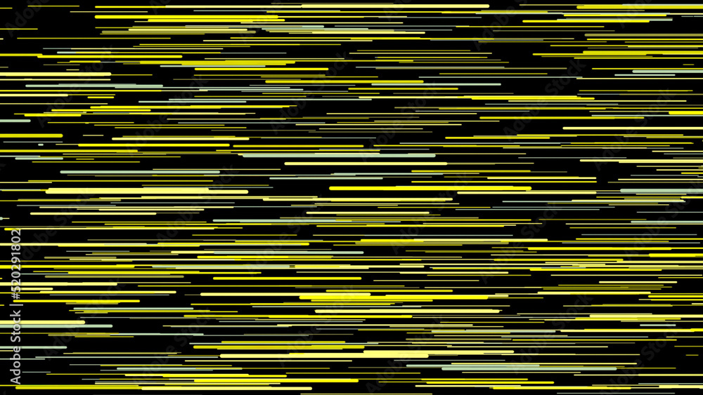 Poster multicolored horizontal neon rays of different sizes flying smoothly on the black background. animat