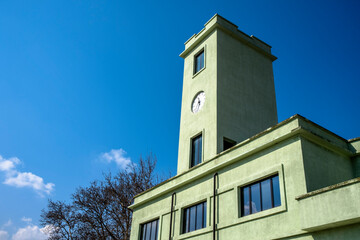 Fototapeta na wymiar 2022 03 20 Ferrara tower with clock 2