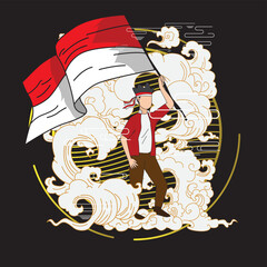 Indonesia's Independence Day illustration theme for background