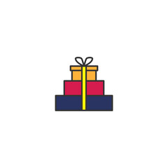 Pile of gifts vector icon on white background
