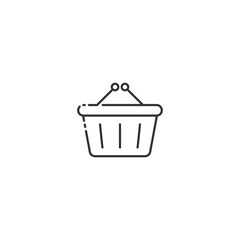 Outline basket vector icon on white background