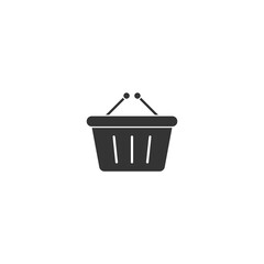 Silhouette basket vector icon on white background