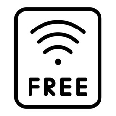 free wifi line icon
