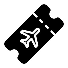 airplane ticket glyph icon