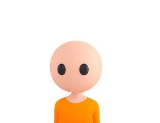 Simple Male character close up portrait in 3d rendering.