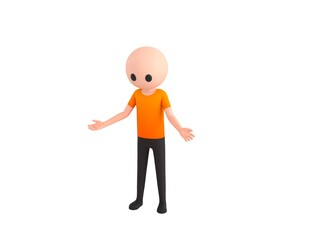 Simple Male character Unhappy sad disappointed in 3d rendering.