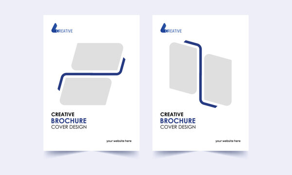 blue simple geometric brochure cover page layout design. Brochure, Annual Report, Magazine, Poster, Portfolio, Flyer. Brochure cover. A4