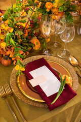 Decorated served table for wedding party or other event