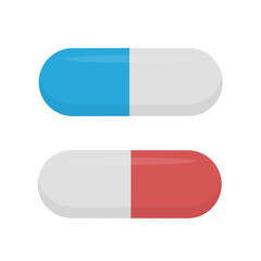 capsule pill flat icon vector illustration
