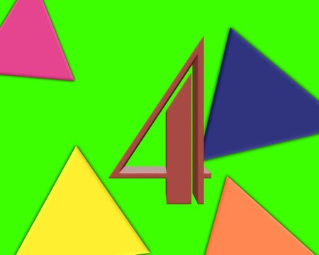 Count numbers from numbers 1 to 10 with rotating triangle ornaments