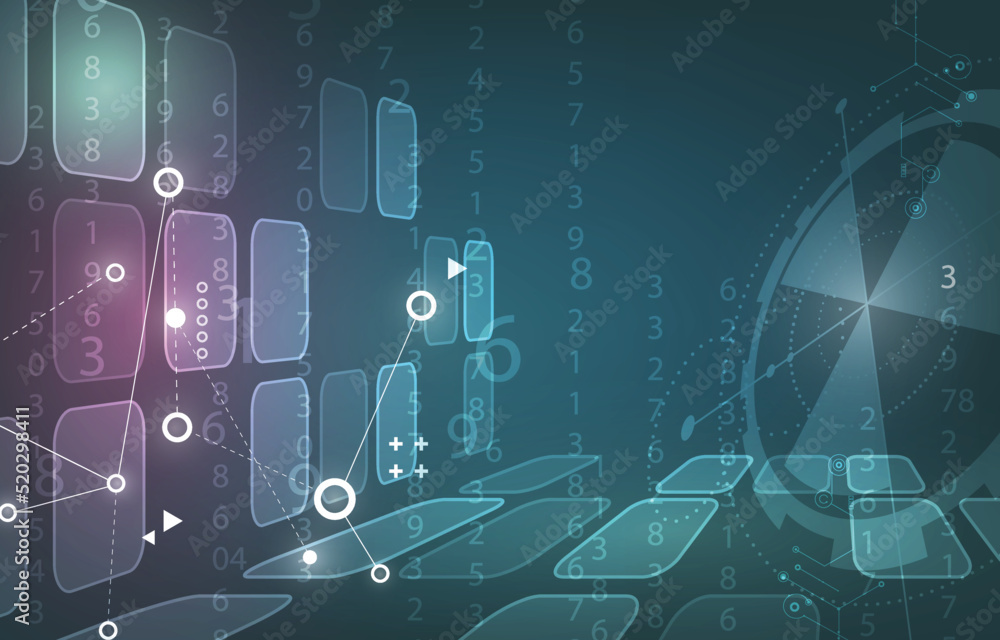 Poster abstract computer technology network futuristic background