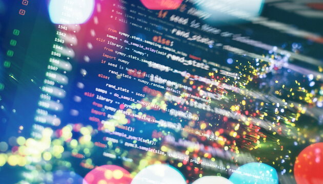 WWW programming. Web programming functions on laptop on laptop. IT business. Python code computer screen. Mobile application design Concept.