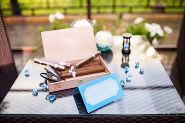Nameplate for a guest on the table at a wedding party
