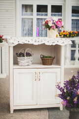 Beautiful and delicate flowers at the wedding ceremony