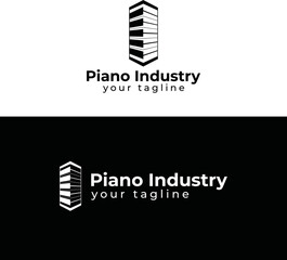 Piano Industry Logo Vector Illustration.