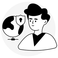 Modern design icon of global security