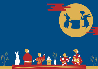 お月見を楽しむ人達