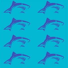 Shark Fish Background Drawing Pattern