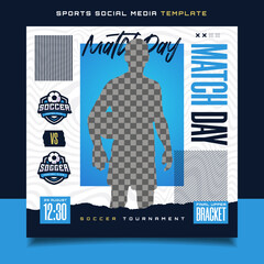 Soccer sports match day banner flyer for social media post