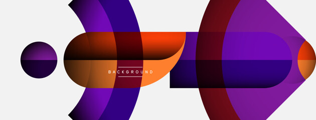 Geometric abstract background. Round shapes, circles, lines composition for wallpaper banner background or landing page