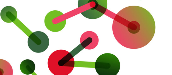 Line points connections geometric abstract background. Circles connected by lines. Trendy techno business template for wallpaper, banner, background or landing