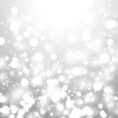 Fototapeta na wymiar bokeh silver grey background snowflake snow shine