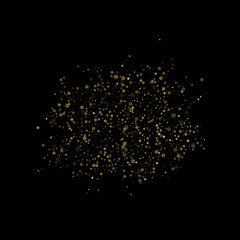 Falling Snow flakes golden pattern Holiday Vector