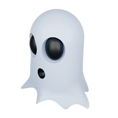 Ghost 3d rendering isometric icon.