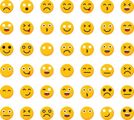 emoji icon set , set of emoticons. Cute emoji icons. Big collection with different expressions.