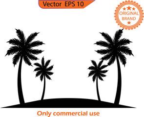 Fototapeta premium Palm tree clip art. Vector of the palm tree. Summer content. Transparent background. High resolution. 
