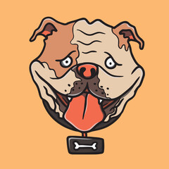 Hand drawn cute bulldog illustration