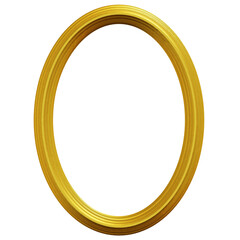 Elliptical Gold Frame 3D Render Illustration