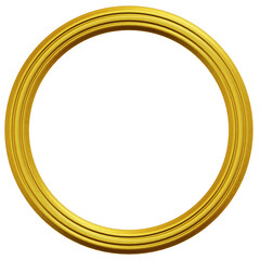 Circular Gold Frame 3D Render Illustration