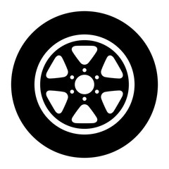 Obraz premium Auto car wheel icon, vehicle tire rim symbol, automotive race sport sign vector illustration