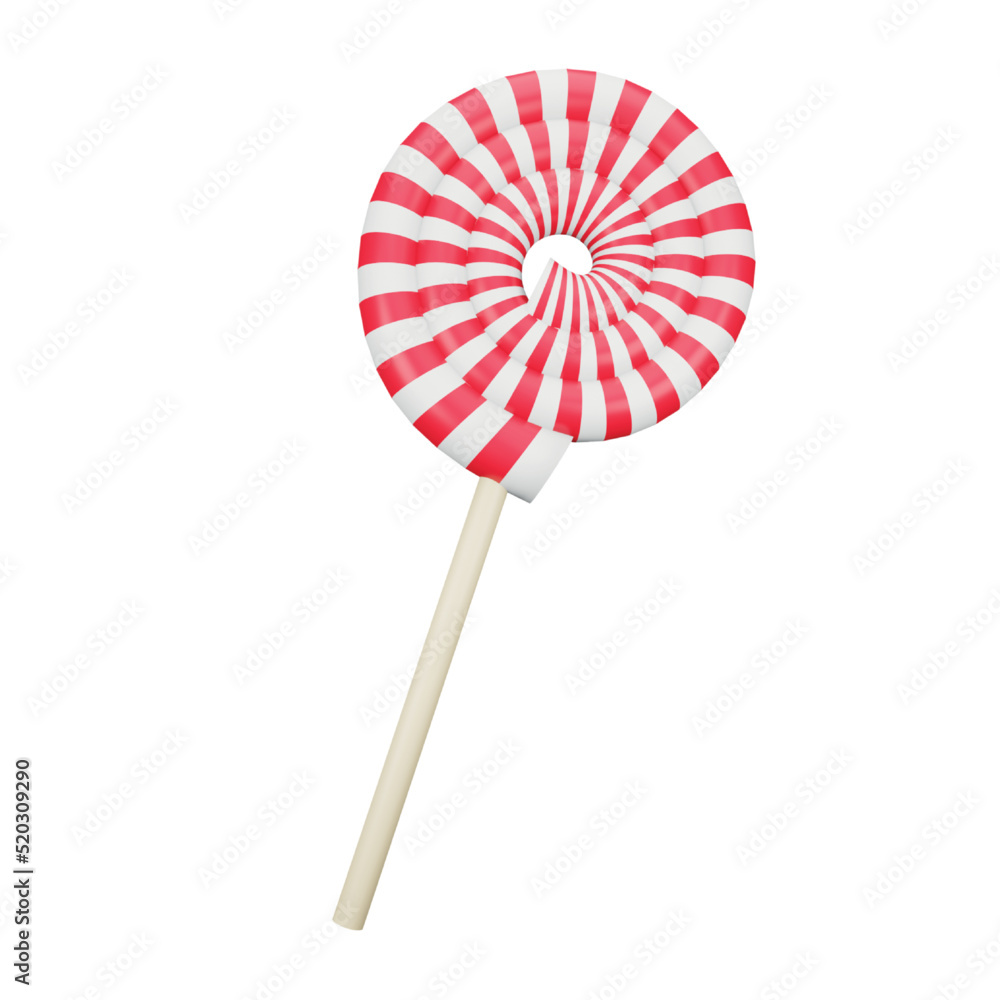 Poster lollipop 3d rendering isometric icon.
