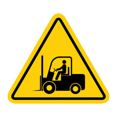 Forklift transport icon, industry vehicle machine symbol, fork truck warehouse vector illustration