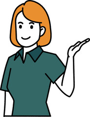 Obraz premium シンプル女性ご案内2