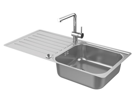 Kitchen Sink with Tap Isolated